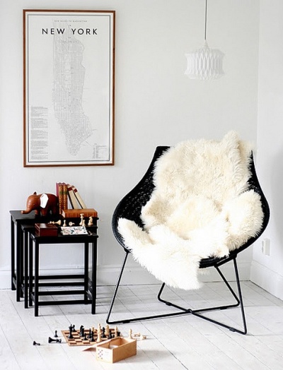 white on blk chair